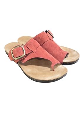 Dansko Rylee Coral Suede Toe Post Slide Sandals Women's Size 39 US 8.5-9